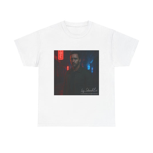 Undercover Portrait Tee — Moody Neon Night Graphic T‑Shirt