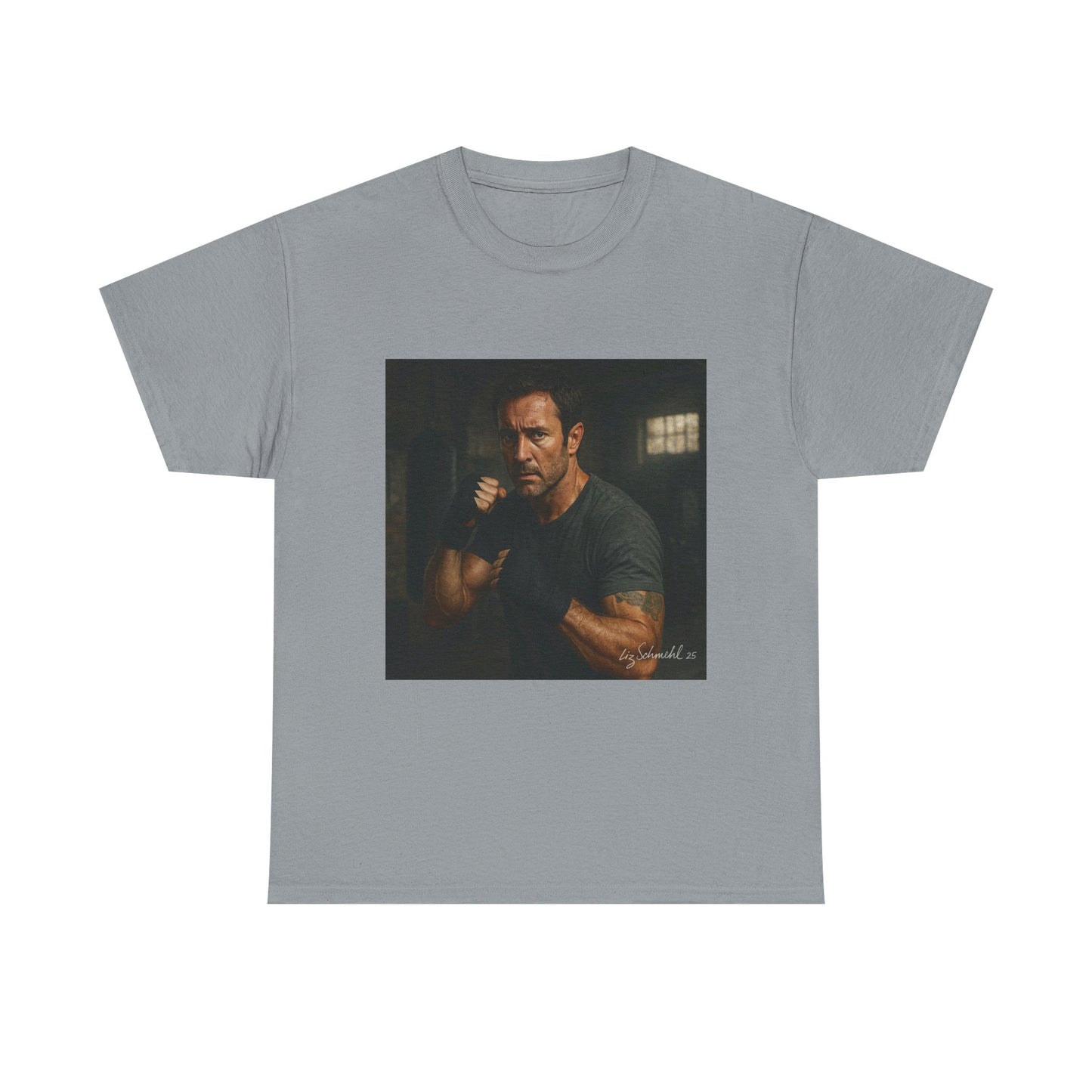 Boxing Lifestyle Tee — Gritty Boxer Portrait Workout T-Shirt