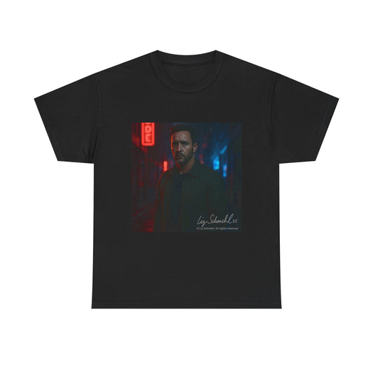 Undercover Portrait Tee — Moody Neon Night Graphic T‑Shirt