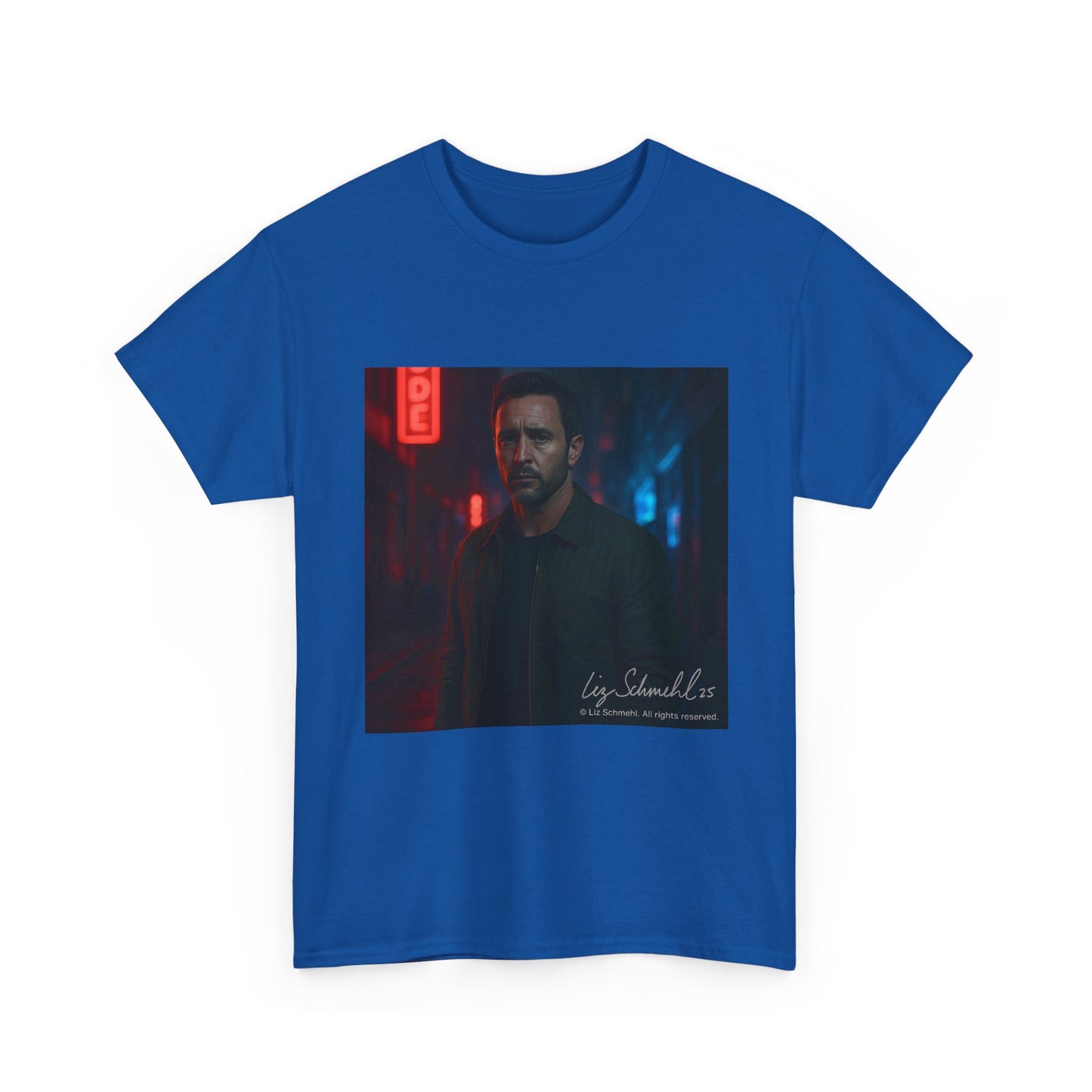Undercover Portrait Tee — Moody Neon Night Graphic T‑Shirt