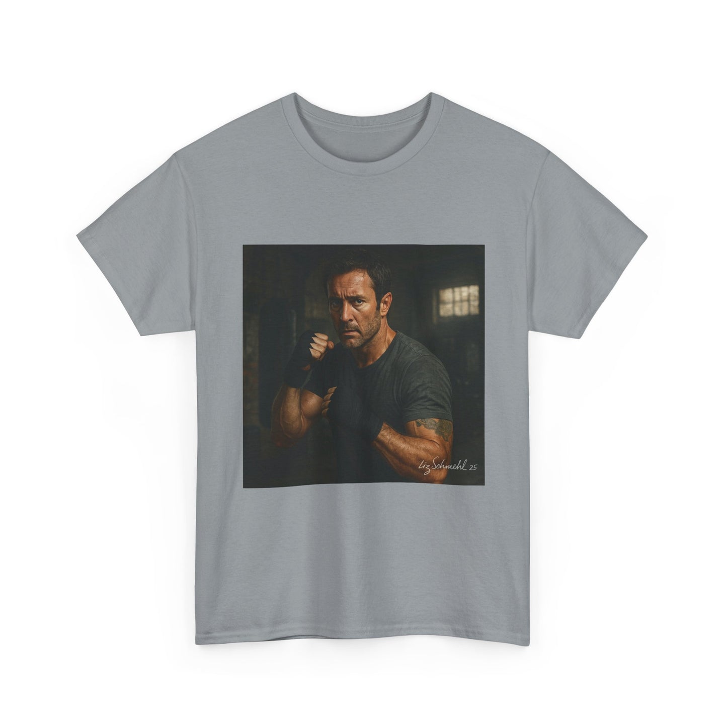 Boxing Lifestyle Tee — Gritty Boxer Portrait Workout T-Shirt